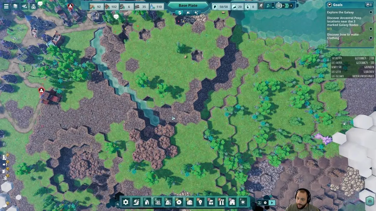 Beyond These Stars terraforming river channel bordered by green terrain and forests